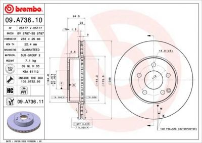 AP 25177 тормозной диск на MERCEDES-BENZ C-CLASS T-Model (S204)