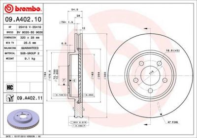 AP 25416 тормозной диск на CHRYSLER 300 C Touring (LX)