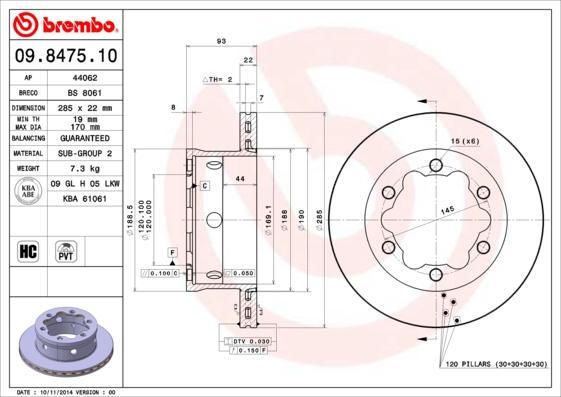 AP 44062 тормозной диск на VW LT 28-46 II c бортовой платформой/ходовая часть (2DC, 2DF, 2