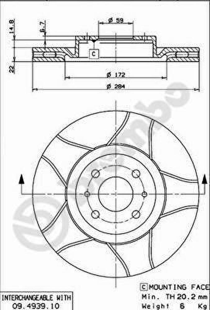 AP X 24242 тормозной диск на FIAT STILO (192)