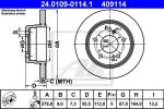 ATE 24.0109-0114.1 Диск торм. зад. MB W124, W202, W210