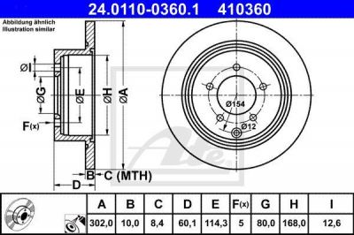 ATE 24.0110-0360.1 тормозной диск на MITSUBISHI ASX (GA_W_)