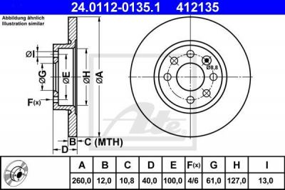 ATE 24.0112-0135.1 тормозной диск на VOLVO 460 L (464)