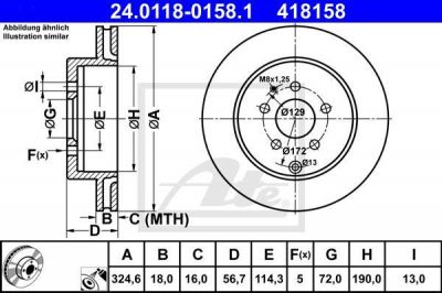 ATE 24.0118-0158.1 тормозной диск на MAZDA CX-7 (ER)