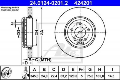 ATE 24.0124-0201.2 тормозной диск на 5 (E60)