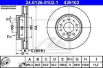 ATE 24.0126-0102.1 Диск торм. пер. Volvo 850, 960, C70, S70, V70, S90