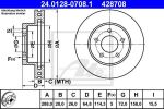 ATE 24.0128-0708.1 тормозной диск на JEEP CHEROKEE (KJ)