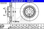 ATE 24.0326-0107.1 тормозной диск на VOLVO C70 I купе