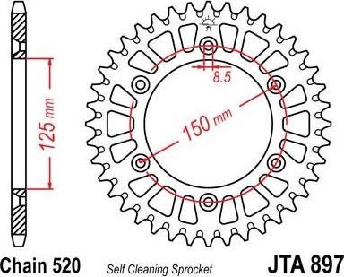 BIKE ALERT Звезда цепного привода (JTA 897 52)
