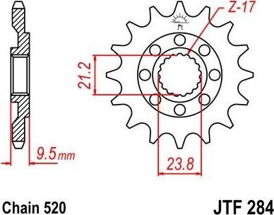 BIKE ALERT Звезда цепного привода (JTF 284 13SC)