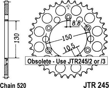BIKE ALERT Звезда цепного привода (JTR 245.3 46)