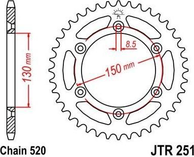 BIKE ALERT Звезда цепного привода (JTR 251 48)