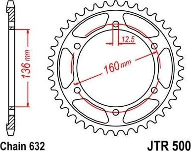 BIKE ALERT Звезда цепного привода (JTR 500 40)