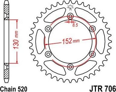 BIKE ALERT Звезда цепного привода (JTR 706 48)