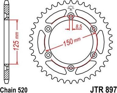 BIKE ALERT Звезда цепного привода (JTR 897 50)