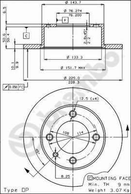 Brembo 08.2479.10 тормозной диск на TALBOT 180