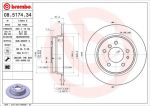 BREMBO Диск торм.зад.не вент. E34 518i-535i (561477, 08.5174.34)