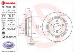 BREMBO Диск тормозной 5 E39 520-525 95-03 задний D=298мм. крашенные (вместо 08.6917.10) (562062, 08.6917.11)