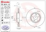 Brembo 09.9074.11 тормозной диск на RENAULT LAGUNA II Grandtour (KG0/1_)
