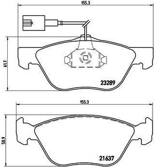 BREMBO Комплект тормозных колодок ALFA ROMEO 145 (930) 1.8 i.e. 16V Kw 106 03/98 - 01/01 F (9947156, P23077)