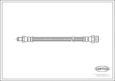 CORTECO Шланг тормозной MB W201/W124 -98 перед. лев/прав. (340мм) (19018510)