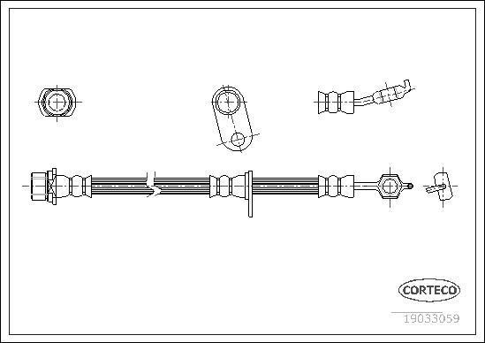 Corteco 19033059 тормозной шланг на TOYOTA AVENSIS (_T22_)