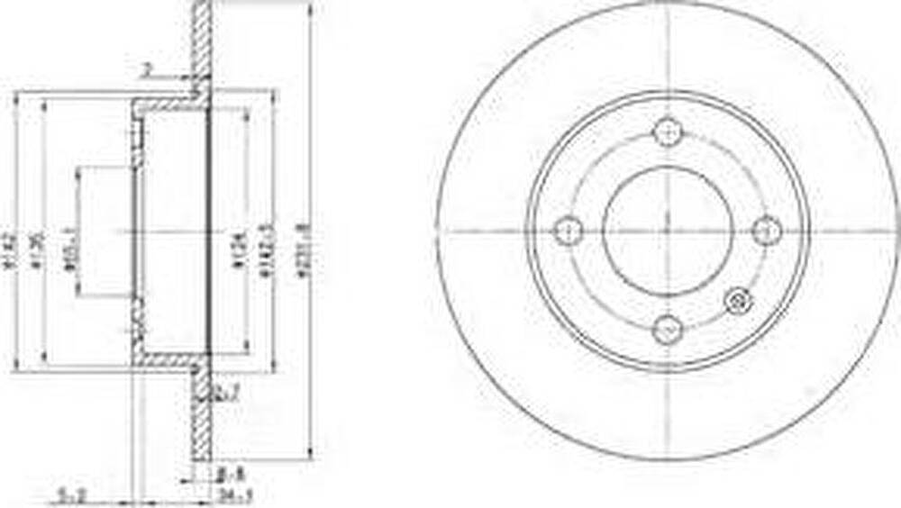 Delphi BG3505 тормозной диск на VW POLO Variant (6KV5)