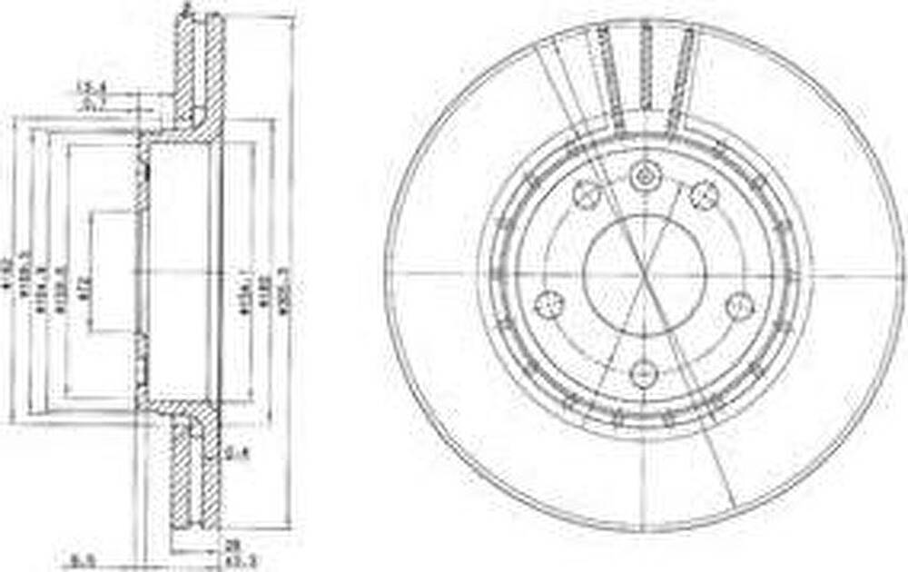Delphi BG3768 тормозной диск на OPEL VIVARO фургон (F7)