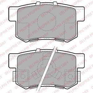 DELPHI Колодки тормозные HONDA ACCORD 2.0-2.4 АКПП 08-/CR-V II 02-06/FR-V 05- задние (LP1972)