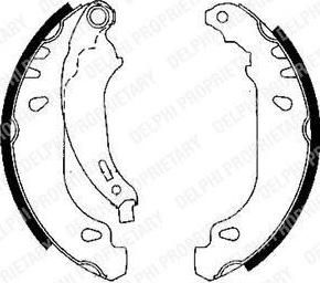 DELPHI Колодки барабанные RENAULT Logan/Clio II/Symbol /D=180x42mm (LS1844)