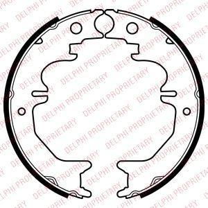 Delphi LS2053 комплект тормозных колодок, стояночная тормозная с на TOYOTA LAND CRUISER (LJ12_, KZJ12_, TRJ12_, KDJ12_, GRJ12_)