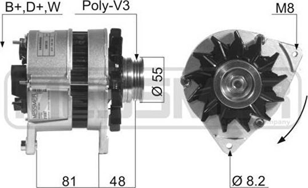 Era 210087 генератор на FORD FIESTA фургон (FVD)
