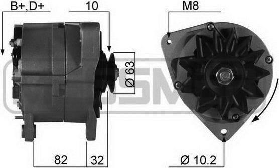 Era 210150 генератор на AUDI 90 (89, 89Q, 8A, B3)