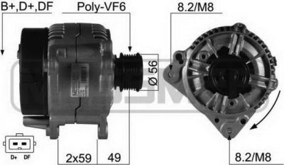 Era 210170 генератор на VW GOLF IV (1J1)