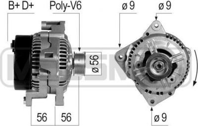 Era 210181 генератор на VOLVO C70 I купе