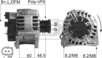 Era 210247 генератор на VW MULTIVAN V (7HM, 7HN, 7HF, 7EF, 7EM, 7EN)
