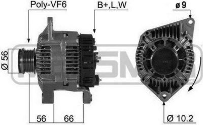 Era 210490 генератор на RENAULT MEGANE I (BA0/1_)