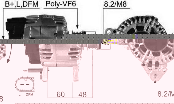 Era 210497 генератор на SKODA OCTAVIA Combi (1Z5)