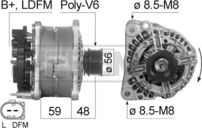 Era 210823 генератор на SKODA OCTAVIA Combi (1U5)