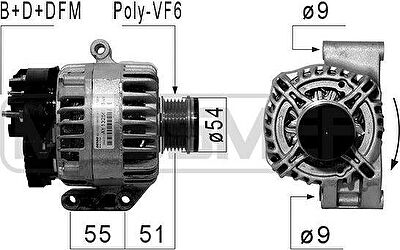 Era 210833 генератор на OPEL CORSA C фургон (F08, W5L)