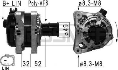 Era 210874 генератор на FORD C-MAX II (DXA/CB7, DXA/CEU)