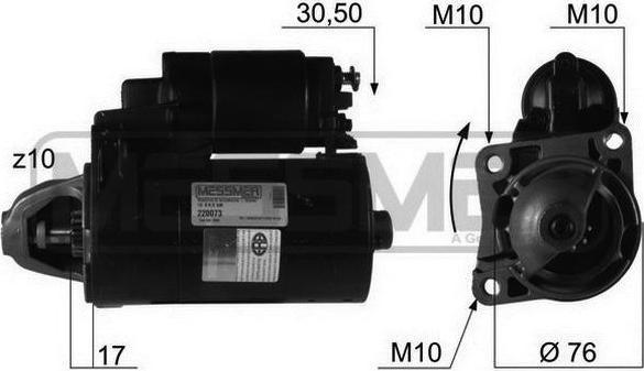 Era 220073 стартер на FORD ESCORT IV кабрио (ALF)