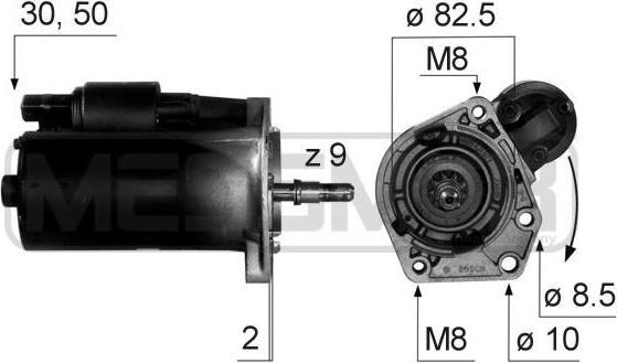 Era 220128 стартер на VW POLO CLASSIC (6KV2)