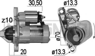 Era 220847 стартер на NISSAN TIIDA Наклонная задняя часть (C11X)