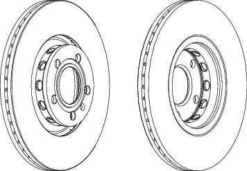 FERODO Диск тормозной передний AUDI A4 00-/A6 97-05/VW PASSAT (к-кт 2 шт., цена за 1 шт.) (DDF1707)
