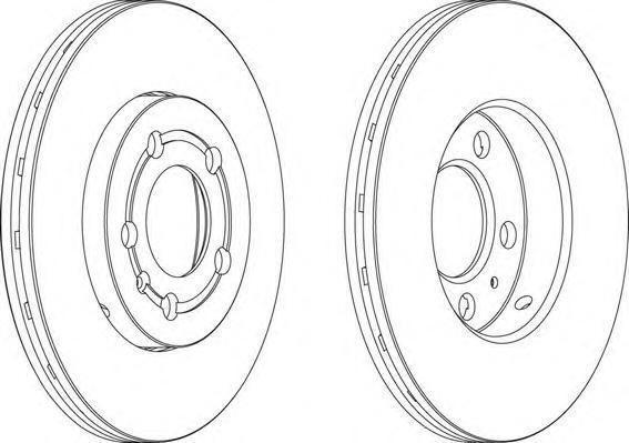 FERODO Диск тормозной передний вентилируемый AUDI A2/A3/VW GOLF IV/V/SKODA FABIA/OCTAVIA D=256mm (к-кт 2 шт., цена за 1 шт.) (DDF927)