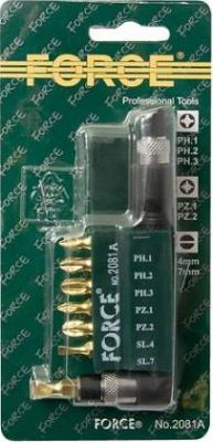 FORCE 2081A Отвертка с битами PH и PZ 1/4