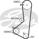 GATES Ремень ГРМ MITSUBISHI GALANT IV 2.0 87-92 (122x24) (MD140227, 5256XS)