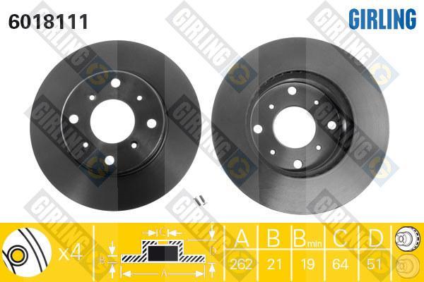 Girling 6018111 тормозной диск на ROVER 800 (XS)