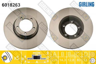 Girling 6018263 тормозной диск на LDV 400 автобус